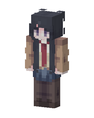 Casual Jacket Girl skin, 3D preview