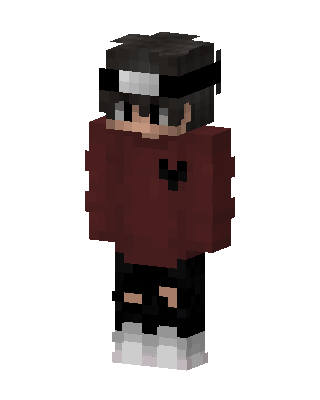 Maroon Hoodie Boy skin, 3D preview