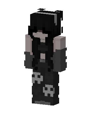 Black Villain Girl skin, 3D preview