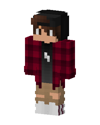Flannel Hoodie Boy skin, 3D preview