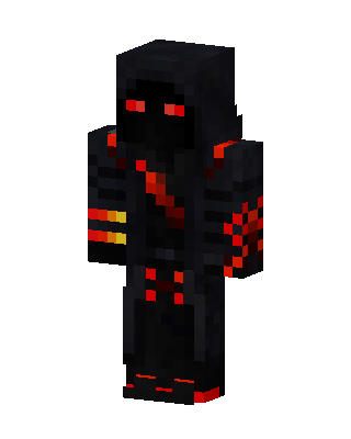 Black Glowing Villain Boy skin, 3D preview
