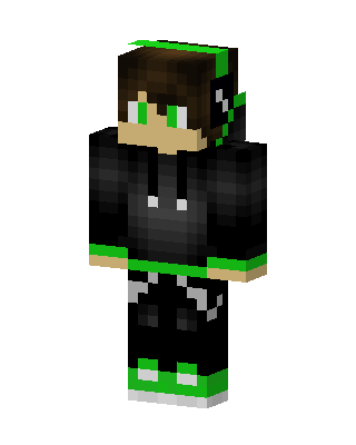 Black Gamer Boy skin, 3D preview