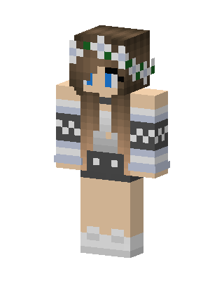 Flower Crown Girl skin, 3D preview