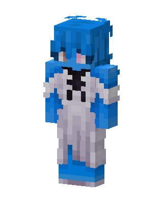 Blue Hoodie Hero skin, 3D preview