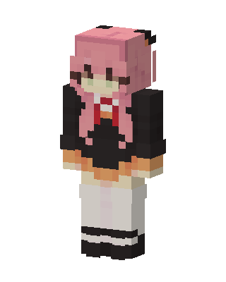 Pink Student Girl skin, 3D preview