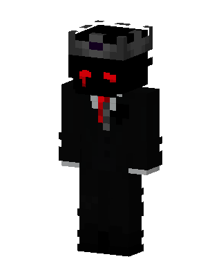 Crowned Enderman Suit skin, 3D preview