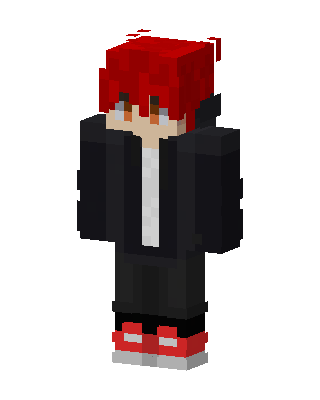 Red Hair Hoodie skin, 3D preview