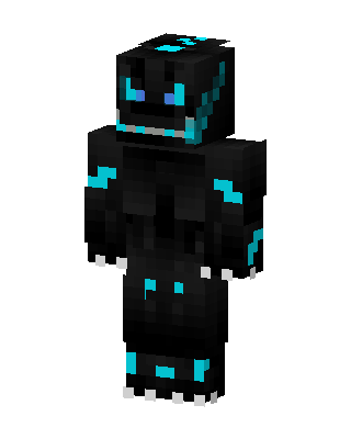 Black Glowing Villain Boy skin, 3D preview
