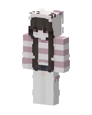 Pink Bear Hoodie skin, 3D preview