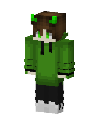 Green Horn Hoodie skin, 3D preview