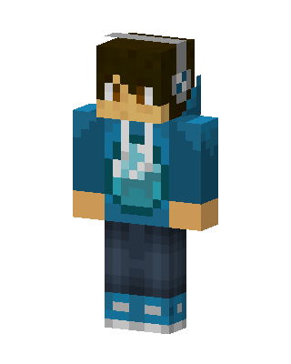 Blue Hoodie Gamer Minecraft skin