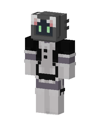 White Masked Gamer skin, 3D preview