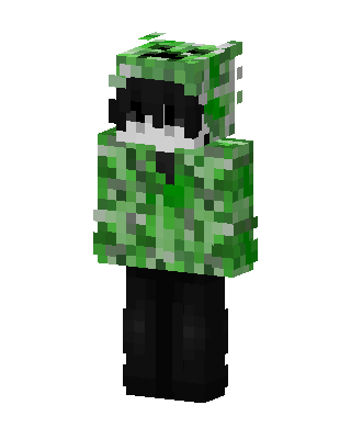 Creeper Hoodie skin, 3D preview