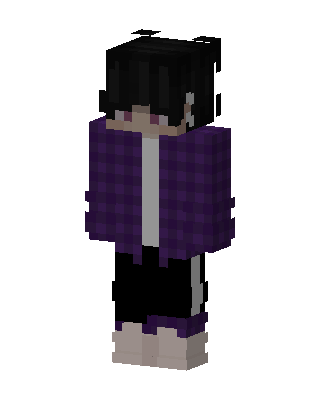 Purple Flannel Boy skin, 3D preview