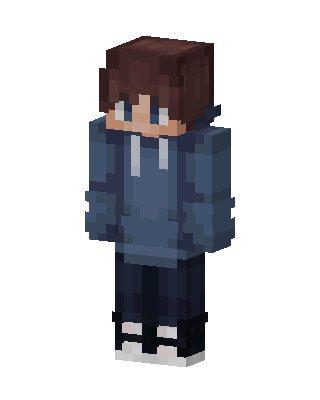 Blue Hoodie Boy skin, 3D preview