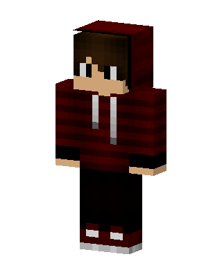 Crimson Hoodie Boy skin, 3D preview