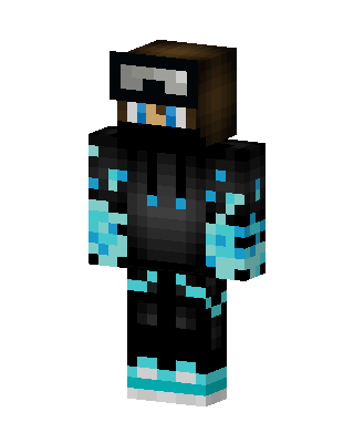 Cyan Ice Hoodie skin, 3D preview