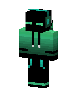 Black Hoodie Boy skin, 3D preview