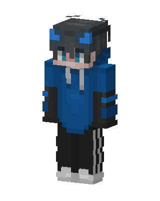 Blue Horn Hoodie skin, 3D preview