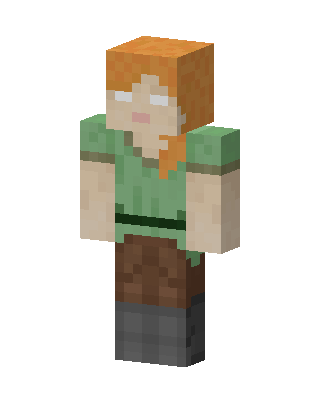 Herobrine Alex skin, 3D preview