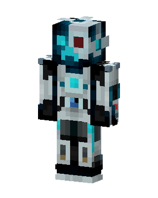 White Masked Robot Boy skin, 3D preview