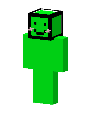Green Slime Cube skin, 3D preview