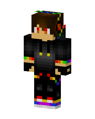 Rainbow Hoodie Boy skin, 3D preview