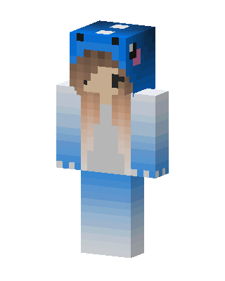 Whale Hoodie Girl skin, 3D preview