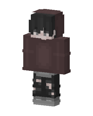 Brown Hoodie Boy skin, 3D preview