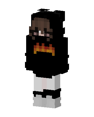 Flame Hoodie Girl skin, 3D preview