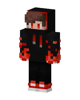 Crimson Flame Hoodie skin, 3D preview