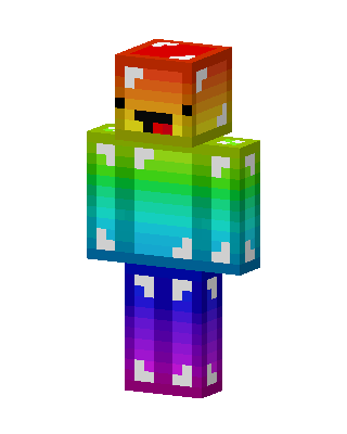 Rainbow Lucky Block skin, 3D preview