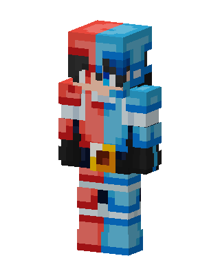 Red Blue Megaman skin, 3D preview