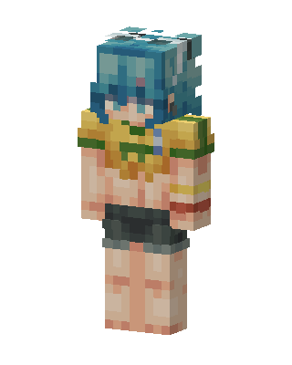 Teal Warrior skin, 3D preview