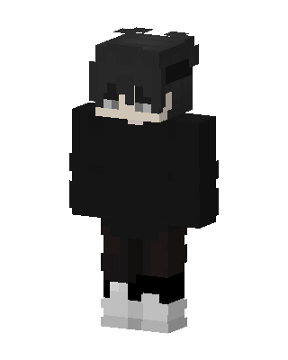 Dark Hoodie Boy skin, 3D preview
