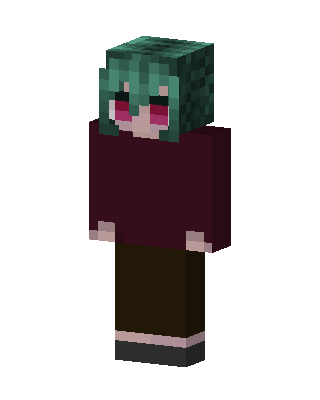 Teal Hair Hoodie skin, 3D preview