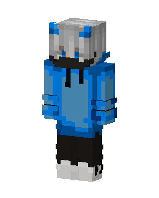 Blue Flame Hoodie skin, 3D preview