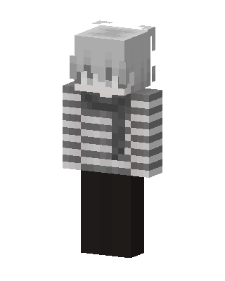 Striped Monochrome Boy skin, 3D preview
