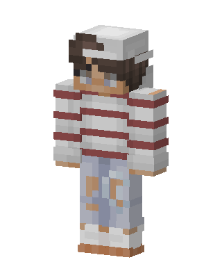 Striped Cap Boy skin, 3D preview