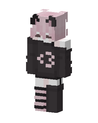 Pink Panda Girl skin, 3D preview