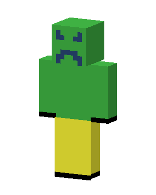 Sad Creeper skin, 3D preview
