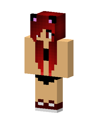 Red Cat Girl skin, 3D preview
