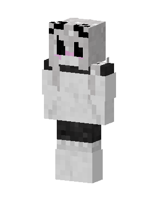 Panda Hoodie Girl skin, 3D preview