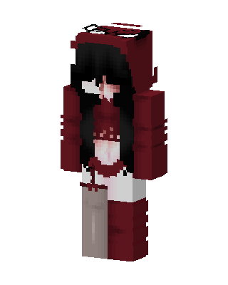 Crimson Hoodie Girl Minecraft skin