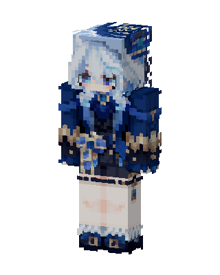 Blue Anime Girl skin, 3D preview