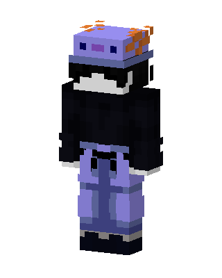 Axolotl Hat Girl skin, 3D preview