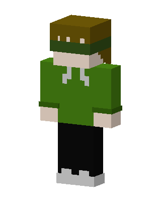 Green Hoodie Guy skin, 3D preview
