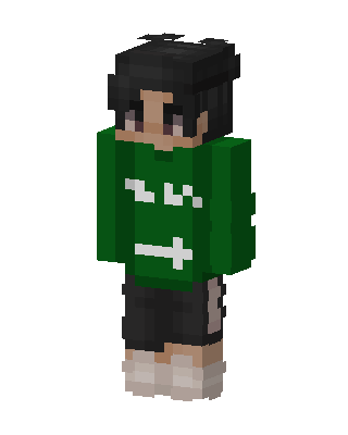 Green Sweater Boy skin, 3D preview