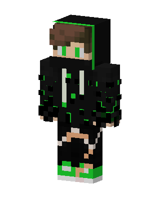 Black Hoodie Boy skin, 3D preview
