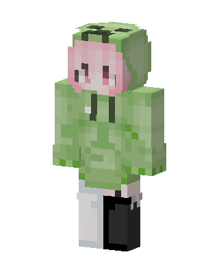 Creeper Hoodie Girl skin, 3D preview